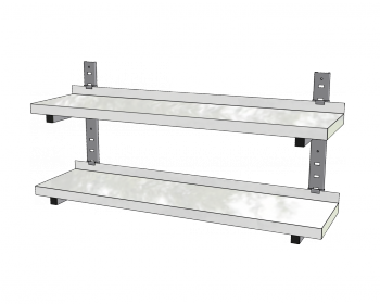 KPOZDS - Nástěnná police dvoupatrová stavitelná