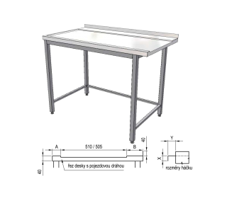 KSM P/L - Výstupní stůl k myčce