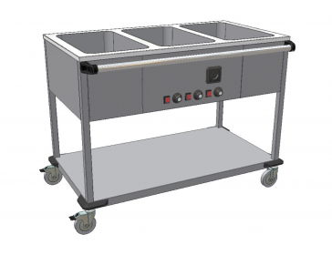 KSVOL L - Výdejní vozík s ohřevem s oddělenými lisovanými lázněmi