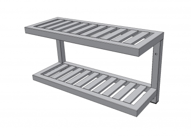 KPOZDR - Nástěnná police dvoupatrová roštová