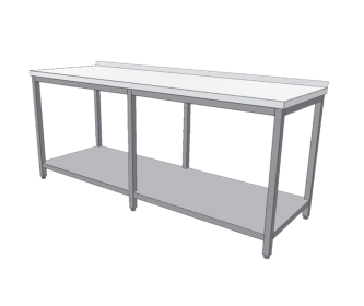 KSPOD - Pracovní stůl s policí, 6 nohou