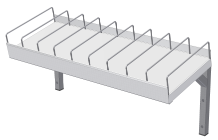 KPOZJZ - Nástěnná police s vedením pro sklenice