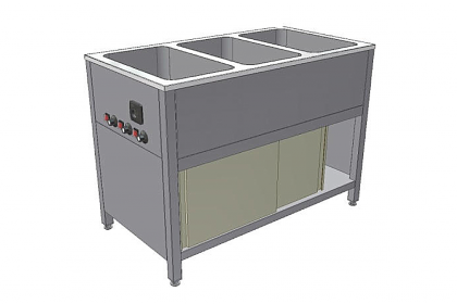 KRNL - Výdejní stůl (vozík) s ohřevem, dělené lázně